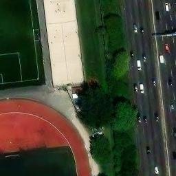 Sand Volleyball Court in Paris, IDF — aerial view