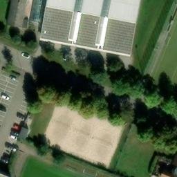 Sand Volleyball Court in Kornwestheim, Baden-Württemberg — aerial view