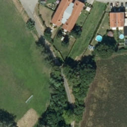 Sand Volleyball Court — aerial view