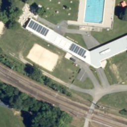 Sand Volleyball Court — aerial view