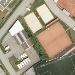 Sand Volleyball Court — aerial view