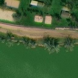 Powers Lake Beach Volleyball Court — aerial view