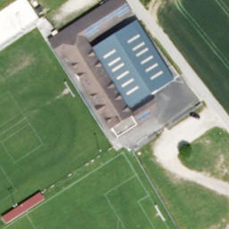 Sand Volleyball Court — aerial view