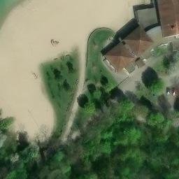 Terrain de beach-volley — aerial view