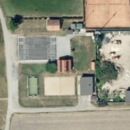 Sand Volleyball Court — aerial view