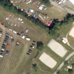 Sand Volleyball Court — aerial view