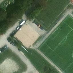 Sand Volleyball Court in Tübingen, Baden-Württemberg — aerial view