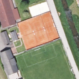 Sand Volleyball Court — aerial view