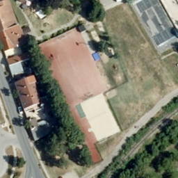 Sand Volleyball Court — aerial view