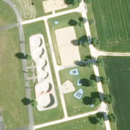 Sand Volleyball Court — aerial view