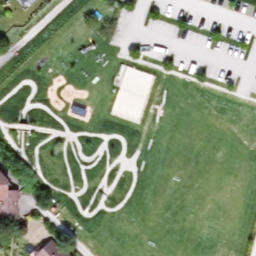 Sand Volleyball Court — aerial view