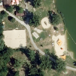 Sand Volleyball Court — aerial view