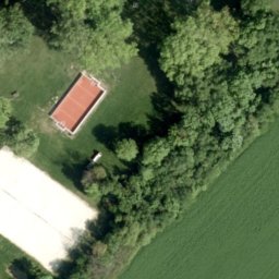 Sand Volleyball Court — aerial view