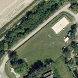 Sand Volleyball Court — aerial view