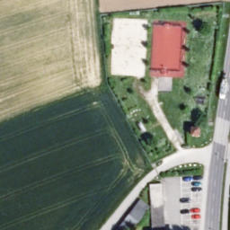 Grass Volleyball Court — aerial view