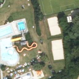 Sand Volleyball Court — aerial view