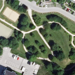 Sand Volleyball Court — aerial view