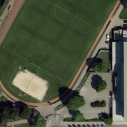 Sand Volleyball Court — aerial view