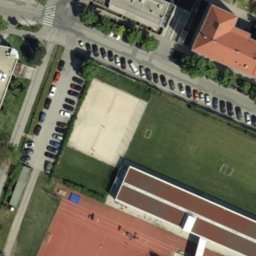 Sand Volleyball Court — aerial view