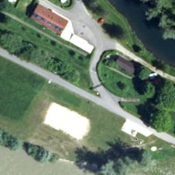 Sand Volleyball Court — aerial view