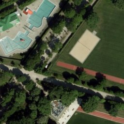 Sand Volleyball Court — aerial view