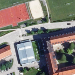 Sand Volleyball Court — aerial view