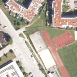 Sand Volleyball Court — aerial view