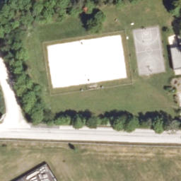 Sand Volleyball Court — aerial view