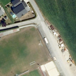 Sand Volleyball Court — aerial view