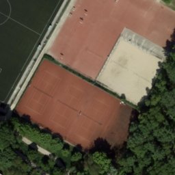 Sand Volleyball Court — aerial view
