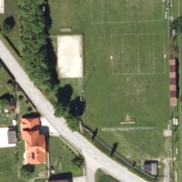 Sand Volleyball Court — aerial view