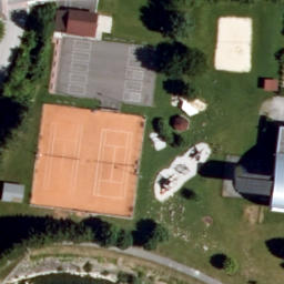 Sand Volleyball Court — aerial view
