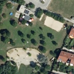 Sand Volleyball Court — aerial view