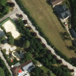 Beachvolleyballplatz — aerial view