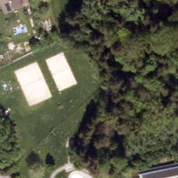 Sand Volleyball Court — aerial view