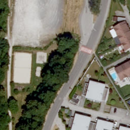 Sand Volleyball Court — aerial view