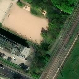 Sand Volleyball Court, Freiburg im Breisgau — aerial view