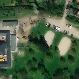 Sand Volleyball Court in Merzhausen, Baden-Württemberg — aerial view