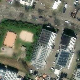 Sand Volleyball Court, Freiburg im Breisgau — aerial view