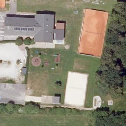 Sand Volleyball Court — aerial view