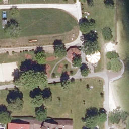 Sand Volleyball Court — aerial view