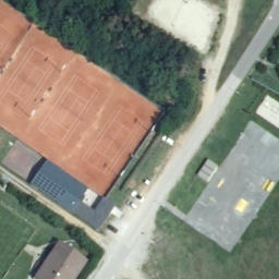 Sand Volleyball Court — aerial view