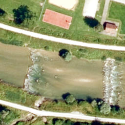 Sand Volleyball Court — aerial view