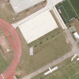 Sand Volleyball Court — aerial view