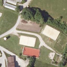 Sand Volleyball Court — aerial view