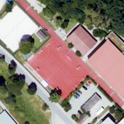 Sand Volleyball Court — aerial view