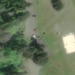 Sand Volleyball Court in Bainbridge Island, WA — aerial view