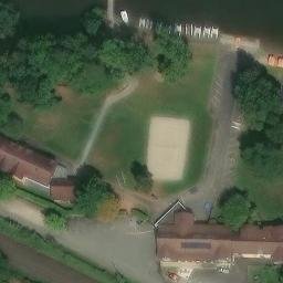 Volleyball Court near Évette-Salbert — aerial view
