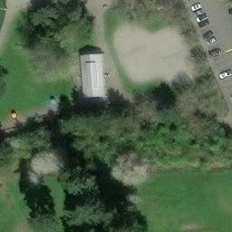 Sand Volleyball Court in Redmond, WA — aerial view