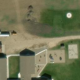 Sand Volleyball Court in Clearbrook, MN — aerial view